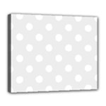 Polka Dots - White on Pale Gray Deluxe Canvas 24  x 20  (Stretched)