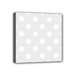 Polka Dots - White on Pale Gray Mini Canvas 4  x 4  (Stretched)