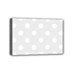 Polka Dots - White on Pale Gray Mini Canvas 6  x 4  (Stretched)