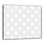 Polka Dots - White on Pale Gray Canvas 24  x 20  (Stretched)