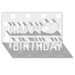 Polka Dots - White on Pale Gray Happy Birthday 3D Greeting Card (8x4)