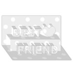 Polka Dots - White on Pale Gray Best Friends 3D Greeting Card (8x4)