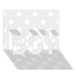 Polka Dots - White on Pale Gray BOY 3D Greeting Card (7x5)