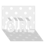 Polka Dots - White on Pale Gray GIRL 3D Greeting Card (7x5)