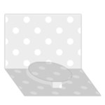 Polka Dots - White on Pale Gray Circle Bottom 3D Greeting Card (7x5)