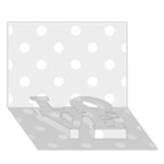 Polka Dots - White on Pale Gray LOVE Bottom 3D Greeting Card (7x5)