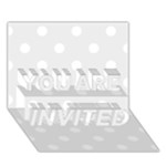 Polka Dots - White on Pale Gray YOU ARE INVITED 3D Greeting Card (7x5)