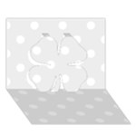 Polka Dots - White on Pale Gray Clover 3D Greeting Card (7x5)