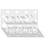 Polka Dots - White on Pale Gray Best Wish 3D Greeting Card (8x4)