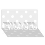 Polka Dots - White on Pale Gray ENGAGED 3D Greeting Card (8x4)