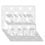 Polka Dots - White on Pale Gray TAKE CARE 3D Greeting Card (7x5)