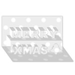 Polka Dots - White on Pale Gray Merry Xmas 3D Greeting Card (8x4)