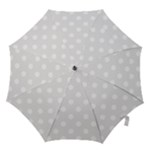Polka Dots - White on Pale Gray Hook Handle Umbrella (Medium)
