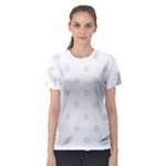 Polka Dots - Pale Gray on White Women s Sport Mesh Tee