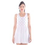 Polka Dots - Pale Gray on White Scoop Neck Skater Dress