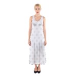Polka Dots - Pale Gray on White Full Print Maxi Dress