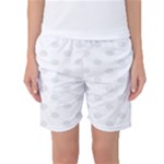 Polka Dots - Pale Gray on White Women s Basketball Shorts