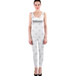 Polka Dots - Pale Gray on White OnePiece Catsuit