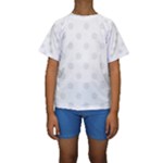 Polka Dots - Pale Gray on White Kid s Short Sleeve Swimwear
