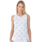 Polka Dots - Pale Gray on White Women s Basketball Tank Top