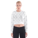 Polka Dots - Pale Gray on White Women s Cropped Sweatshirt