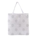 Polka Dots - Pale Gray on White Grocery Tote Bag