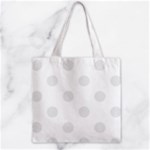 Polka Dots - Pale Gray on White Zipper Grocery Tote Bag