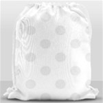 Polka Dots - Pale Gray on White Drawstring Bag (Large)