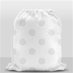 Polka Dots - Pale Gray on White Drawstring Bag (Small)