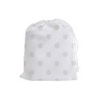 Polka Dots - Pale Gray on White Drawstring Pouch (L)