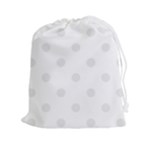 Polka Dots - Pale Gray on White Drawstring Pouch (XXl)