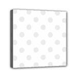 Polka Dots - Pale Gray on White Mini Canvas 6  x 6  (Stretched)