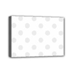 Polka Dots - Pale Gray on White Mini Canvas 7  x 5  (Stretched)