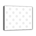 Polka Dots - Pale Gray on White Canvas 10  x 8  (Stretched)