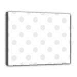 Polka Dots - Pale Gray on White Canvas 14  x 11  (Stretched)