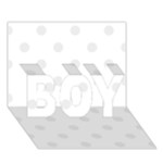 Polka Dots - Pale Gray on White BOY 3D Greeting Card (7x5)