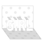 Polka Dots - Pale Gray on White GIRL 3D Greeting Card (7x5)