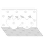 Polka Dots - Pale Gray on White Twin Hearts 3D Greeting Card (8x4)