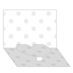 Polka Dots - Pale Gray on White Heart Bottom 3D Greeting Card (7x5)