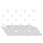 Polka Dots - Pale Gray on White Twin Heart Bottom 3D Greeting Card (8x4)