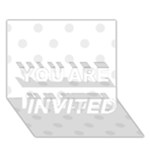 Polka Dots - Pale Gray on White YOU ARE INVITED 3D Greeting Card (7x5)