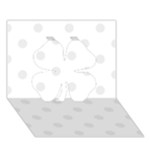 Polka Dots - Pale Gray on White Clover 3D Greeting Card (7x5)