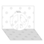 Polka Dots - Pale Gray on White Peace Sign 3D Greeting Card (7x5)
