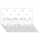 Polka Dots - Pale Gray on White BEST BRO 3D Greeting Card (8x4)