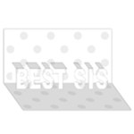 Polka Dots - Pale Gray on White BEST SIS 3D Greeting Card (8x4)