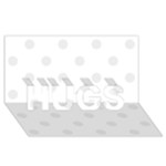 Polka Dots - Pale Gray on White HUGS 3D Greeting Card (8x4)