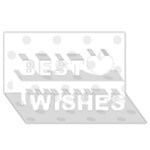 Polka Dots - Pale Gray on White Best Wish 3D Greeting Card (8x4)