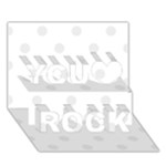 Polka Dots - Pale Gray on White You Rock 3D Greeting Card (7x5)