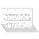 Polka Dots - Pale Gray on White Merry Xmas 3D Greeting Card (8x4)