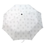 Polka Dots - Pale Gray on White Folding Umbrella